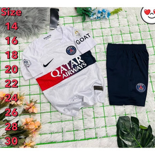 🍉 ใหม่ 2023-24 💥 ชุดฟุตบอล IMODEN เสื้อบอล เด็ก ได้ทั้งชุด แขนสั้น สีขาว PSG3242