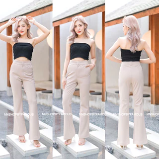🍒ขาม้าตะขอ🍒กางเกงผ้าโรเซฟขาม้าเอวสูงตะขอซิปหน้า+งานป้ายร้านFAMOUS🪽