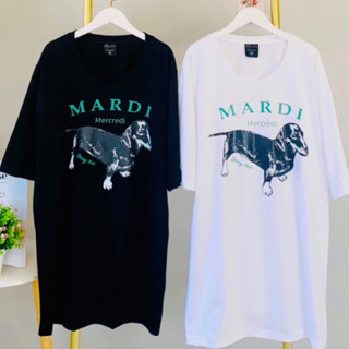 Mardi Mercredi t-shirt เสื้อยืดสกรีนลายน้องหมา เสื้อโอเวอร์ไซส์ เสื้อผ้าสาวอวบอ้วน