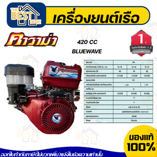 KAWAMA เครื่องยนต์เรือ BLUEWAVE รุ่น 420 CC อเนกประสงค์ 4จังหวะ เบนซิน รูปแบบวาล์วOHV