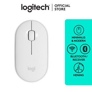 (กรุงเทพฯ ด่วน 1 ชั่วโมง)LOGITECH PEBBLE M350 Wireless&amp;Bluetooth เม้าส์ไร้สาย รับประกันศูนย์ 1 ปี