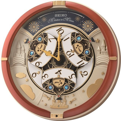 SEIKO นาฬิกาแขวน มีเสียงตีเพลง ขอบสีไม้น้ำตาล รุ่น QXM378B,QXM378BT