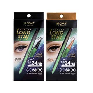 Browit By Nongchat Aurora Long Stay Eyeliner 0.5g ออโรร่าอายไลเนอร์ น้องฉัตร เขียนขอบตา กันน้ำ กันเหงื่อ แบบไม่ไหลเยิ้ม