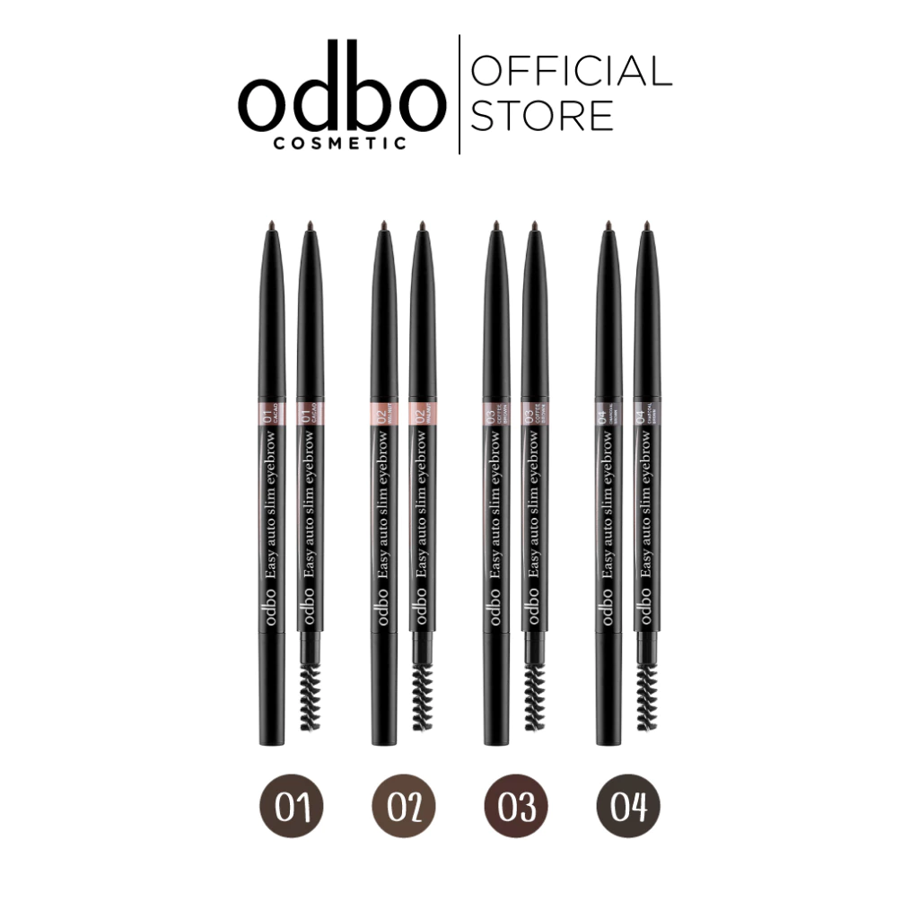 ODBO EASY AUTO SLIM EYEBROW OD781 ดินสอเขียนคิ้วอีซี่ออโต้ รุ่นขายดีของแบรนด์ หมุนเก็บได้ในแท่ง