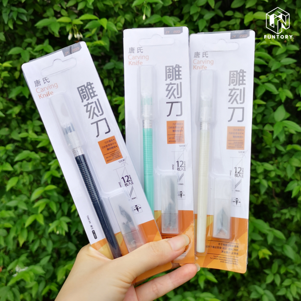 🔪พร้อมส่ง✍️ Funtory ปากกาคัตเตอร์ Art Knife ชุดคัตเตอร์ พร้อมใบมีด 12 ชิ้น แผ่นรองตัด Cutting Mat - รูปที่ 3