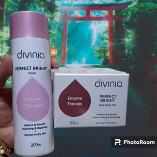 divinia PERFECT​ BRIGHT Toner 200 ml. ดิวิเนีย เพอร์เฟ็คท์ ไบรท์ โทนเนอร์ 200​ มล.+DIVINIA เพอร์เฟ็คท์ ไบรท์ ไฮเดรทติ้ง