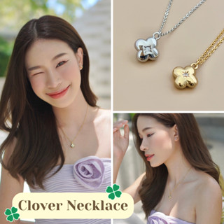 🍀สร้อยคอสสไตล์เรียบหรู รุ่น 4 leaf clover Necklace (Gold / Silver) สร้อยคอมินิมอล✨