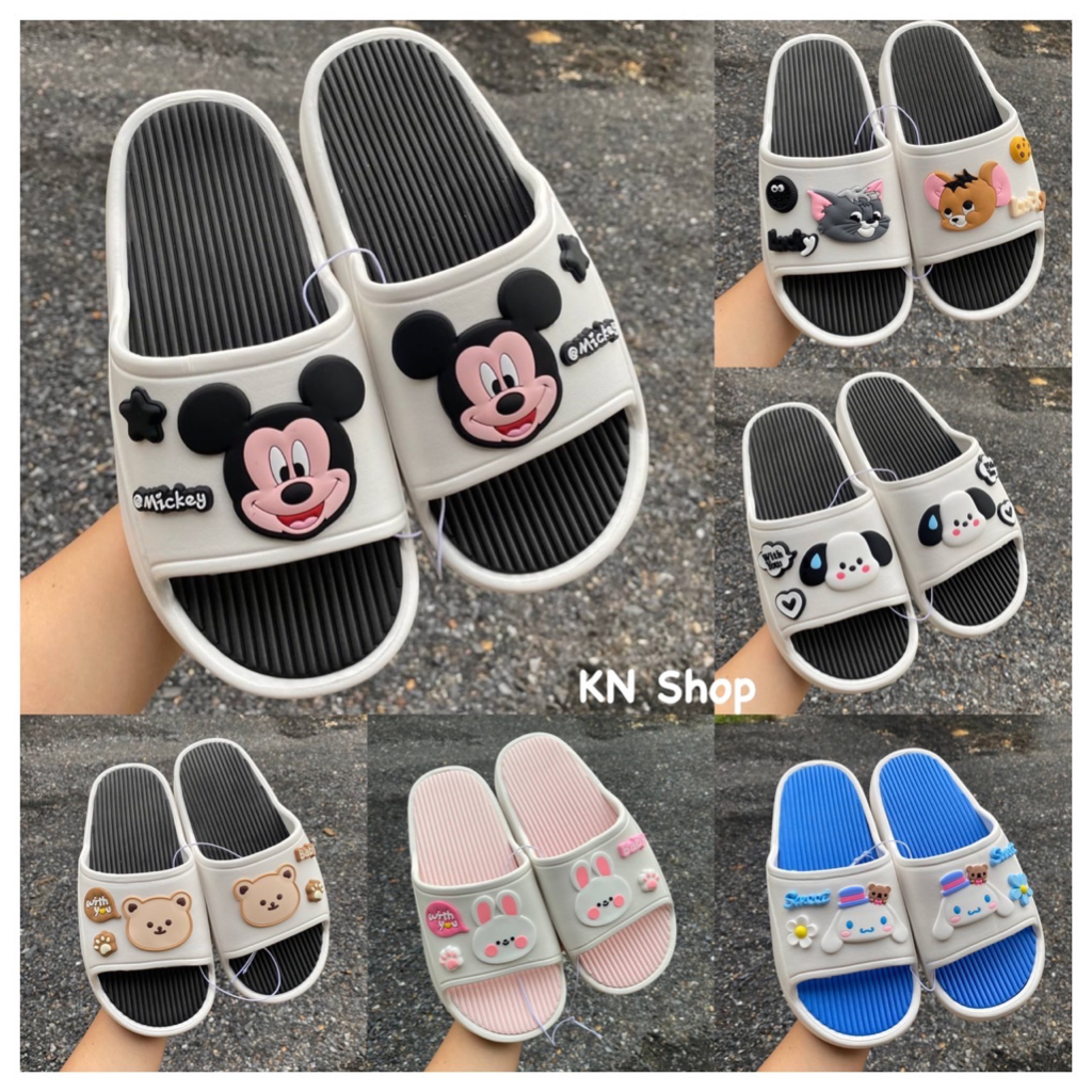 ￼พร้อมส่ง รองเท้าแตะ แบบสวม แบน 3d พร้อมตัวติดสายสวยเทรนด์แฟชั่น คุณภาพสูง เท้านุ่มและกันลื่นสำหรับผู้ชายและผู้หญิง