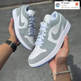 รองเท้าผ้าใบ Jordan Air 1 Low x Wolf Grey พร้อมส่ง ถ่ายจากสินค้าจริง By R7 Sneaker