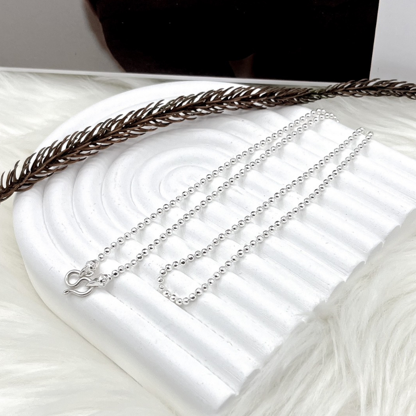 สร้อยคอลายไข่ปลา เงินแท้ ห้อยพระ 925 : DSP 925 Sterling Silver Chain Necklace [NSP0164]