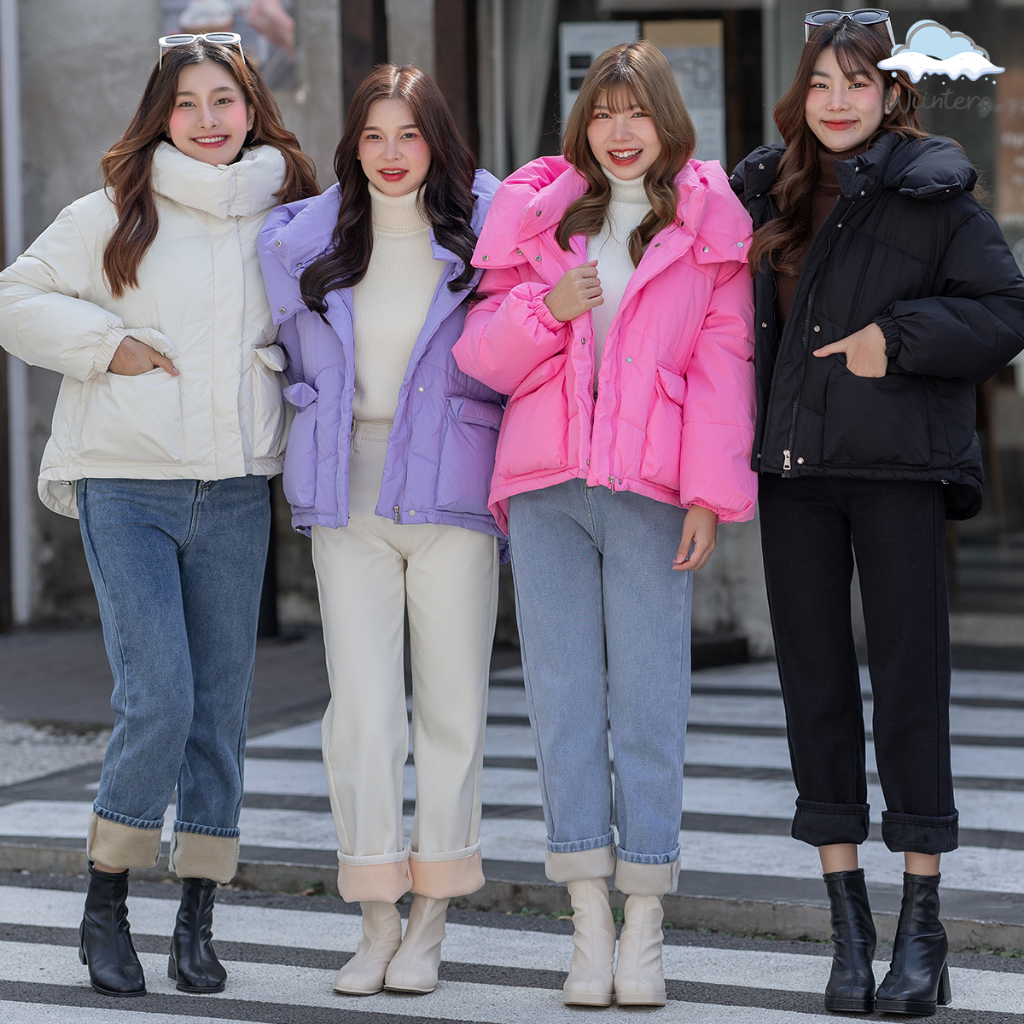 [ Classic Warm Jeans Pant - D12 ]​ 5 สี I ยีนส์บุขน กางเกงขายาวบุขน กางเกงยีนส์บุขน กันหนาว ติดลบ ปรับเอวได้