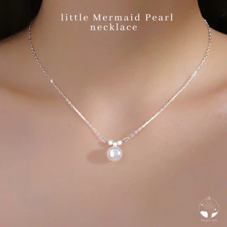 MNL💗สร้อยคอจี้ไข่มุก Little Mermaid Pearl สไตล์มินิมอล เครื่องประดับผู้หญิง แฟชั่น เงินแท้ ไม่ลอกดำ แบบเซ็ท วันเกิด