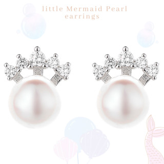 MNL💗ต่างหูไข่มุก Little Mermaid Pearl สไตล์มินิมอล น่ารัก ต่างหูแฟชั่น ต่างหูเงินแท้ ต่างหูผู้หญิง เครื่องประดับเกาหลี
