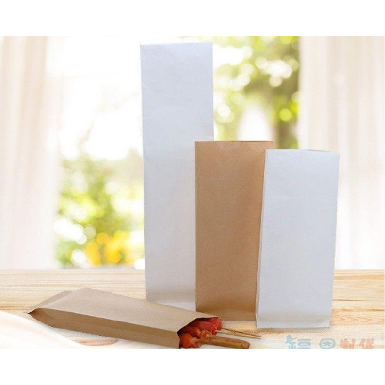 PG2100 บรรจุภัณฑ์กระดาษที่ใช้สำหรับใส่เบเกอรี่ และ อาหารทอด ปิ้ง ย่าง รุ่นซองขยายข้างทรงยาวแบบเปิดด้านบน