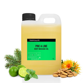 น้ำมันนวดตัวกลิ่นไพน์แอนด์ไลม์ ขนาด 1 ลิตร (PINE &amp; LIME BODY MASSAGE OIL)