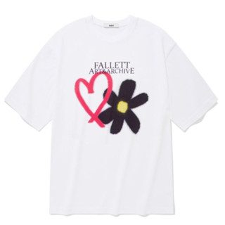 พรีออเดอร์ FALLETT เสื้อยืดสีขาว - Love Spray Short Sleeve T-Shirt White สินค้าจริงรูปสุดท้าย