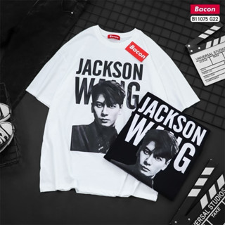 🌟STF_SHOP🌟เสื้อยืดโอเวอร์ไซ สกรีนลาย JACKSON งานดำ-ขาว รอบอก46 ยาว 28 ผ้าCotton