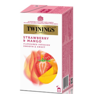 Twinings Strawberry Mango Tea 25s x 2g Fruit Tea Bag Tea ทไวนิงส์ชาสตรอเบอร์รี่และมะม่วง ชาผลไม้ชนิดซอง  เครื่องดื่