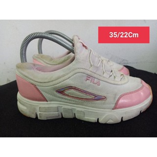 Fila Size 35 ยาว 22 Cm  รองเท้ามือสอง  ผู้หญิง เท้าเล็ก   แฟชั่น ลำลอง ทำงาน