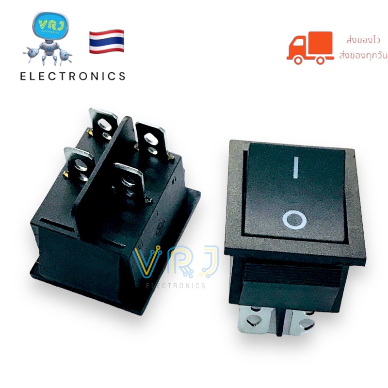 Switch KCD4 สวิตช์รีเซ็ต  กดเด้งกลับ 1 ข้าง 4 ขา 16A-250vAC/20A-125vA