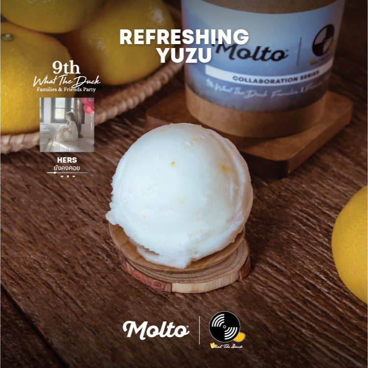 REFRESHING YUZU  (ไอศกรีม ส้มยูซุ จากไร่โทะกุชิมะ 1 ถ้วย 16 oz.) - Molto premium Gelato