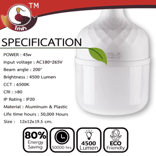 หลอดไฟ LED ใช้กับขั้วหลอดไฟ หลอดไฟบ้าน HighBulb ขั้ว E27 220V มีให้เลือกหลายรุ่น 25/35/45/55/90W