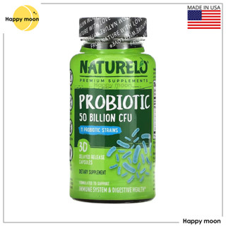 NATURELO, Probiotic, 50 Billion CFU, 30 Delayed Release Capsules