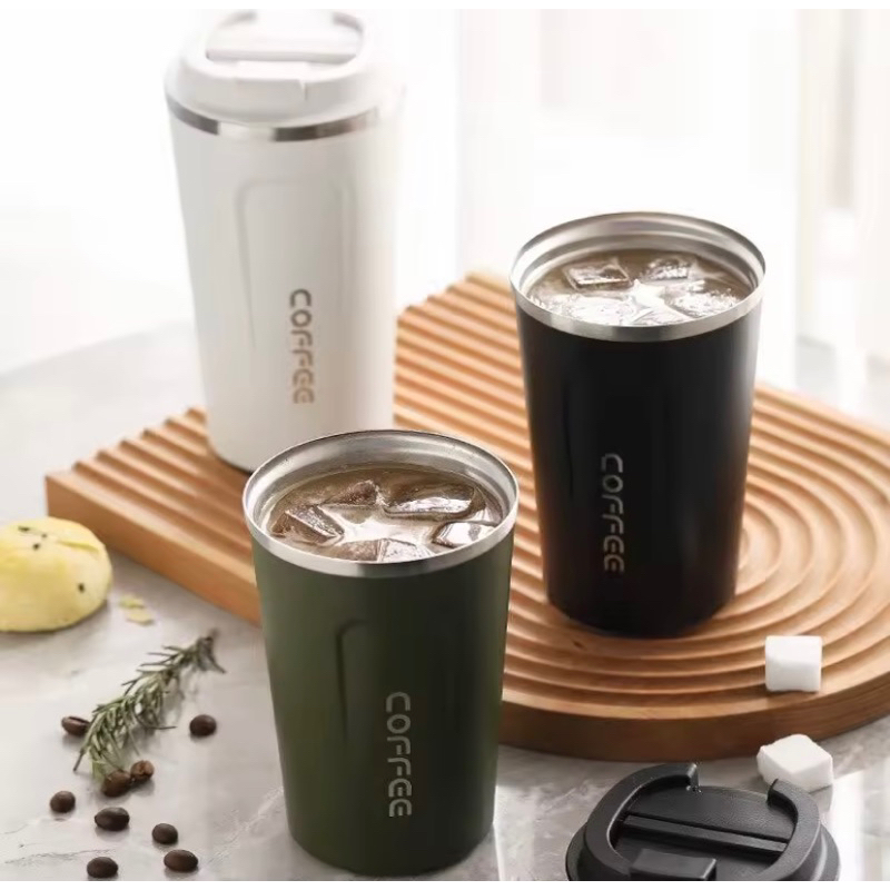380MLแก้วกาแฟเก็บอุณหภูมิเย็น-ร้อน สแตนเลส304พร้อมส่ง