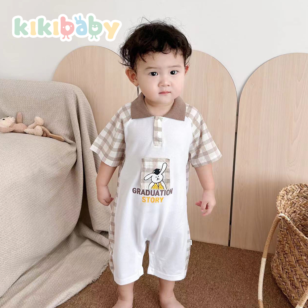 [66-90] บอดี้สูทเด็ก บอดีสูทเด็กผู้ชาย ชุดเด็กทารก พร้อมส่ง รอมเปอร์เด็กผู้ชาย ชุดบอดี้สูทเด็กทารก KIKKIBABY_H10156