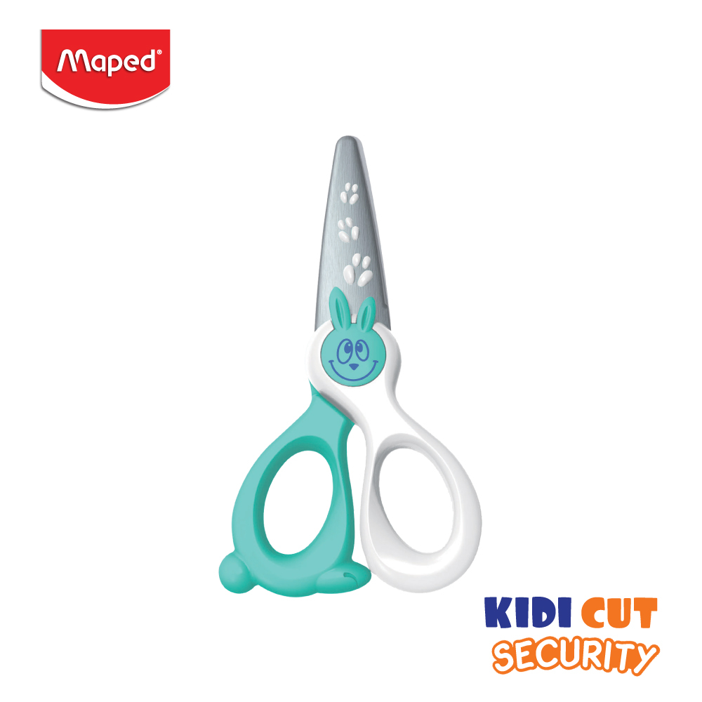 Maped (มาเพ็ด) กรรไกรเด็ก KIDI CUT 4นิ้ว ปลอดภัยสำหรับเด็ก กรรไกรหัดตัด รหัส SC/037800