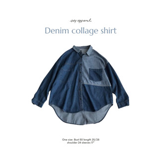 Denim collage oversized shirt