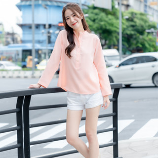 LALENCO NO.039 : เสื้อแขนยาว คอจีน แต่งกระดุมสีทอง