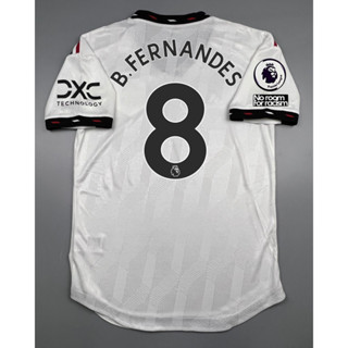 SALE !!! เสื้อบอล 2022-23 เพลเย่อ แมนยู เยือน สีขาว  อาร์มพรีเมียร์  8 B.FERNANDES  Player  Man U Away Cecat