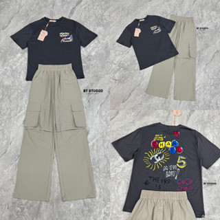 Lalisa999ราคาถูกที่สุด!! BT STUDIO 06-2982 เสื้อยืดกับกางเกงขายาว