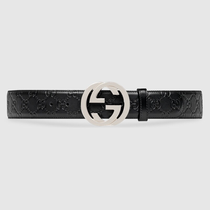 💯ของแท้❤️‍🔥กุชชี่ Gucci GG Interlocking Supreme Belt 4cm เข็มขัดบุรุษ Men's Belt