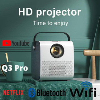 🔥Android Full HD 4K Projector 720P Q3 Pro 🔥 โปรเจคเตอร์ 4200 Lumens Bluetooth เชื่อมต่อมือถือ หรือ คอมได้ โฮมเธียเตอร