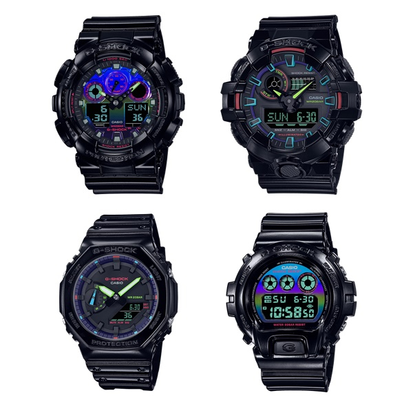G-SHOCK l Virtual Rainbow Series l GA-100RGB-1A,DW-6900RGB-1,GA-2100RGB-1A,GA-700RGB-1A