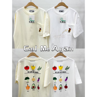 เสื้อยืด Oversize Callmeagain พี่หมีกระเป๋าหน้า งานปัก สไตล์มินิมอล