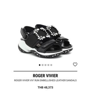 พร้อมส่งรองเท้าROGERVIVIER ROGER VIVIER VIV RUN EMBELLISHED LEATHER SANDALSงานเกรดHI-ENDสินค้าพร้อมกล่องอุปกรณ์ครบเซต