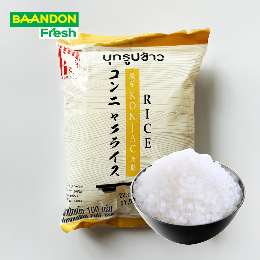 บุกข้าว ตราโมกิ (moki) บุกคีโต ขนาด 160 กรัม บุกเพื่อสุขภาพ ไม่มีแป้ง