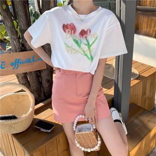 💗 100%cotton t-shirt เสื้อยืด ผ้าฝ้าย สกรีนแน่นลายชัด