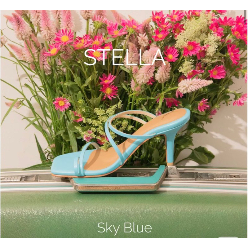 Kaleofficial รองเท้าส้นสูง รุ่น stella สีฟ้า มือ 1 ราคาช้อป 1,490
