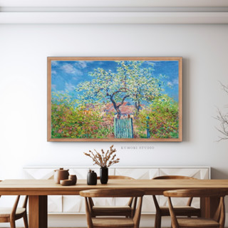 พร้อมส่ง 💥 กรอบรูปแต่งห้อง Blossoming Pear Tree - Claude Monet กรอบลอย