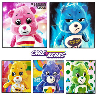 รูปภาพตุ๊กตา หมี Care Bears หมีแคร์แบร์ รูปภาพ​ติด​ผนัง​ pop art การ์ตูน cartoon แต่งบ้าน ของขวัญ กรอบรูป