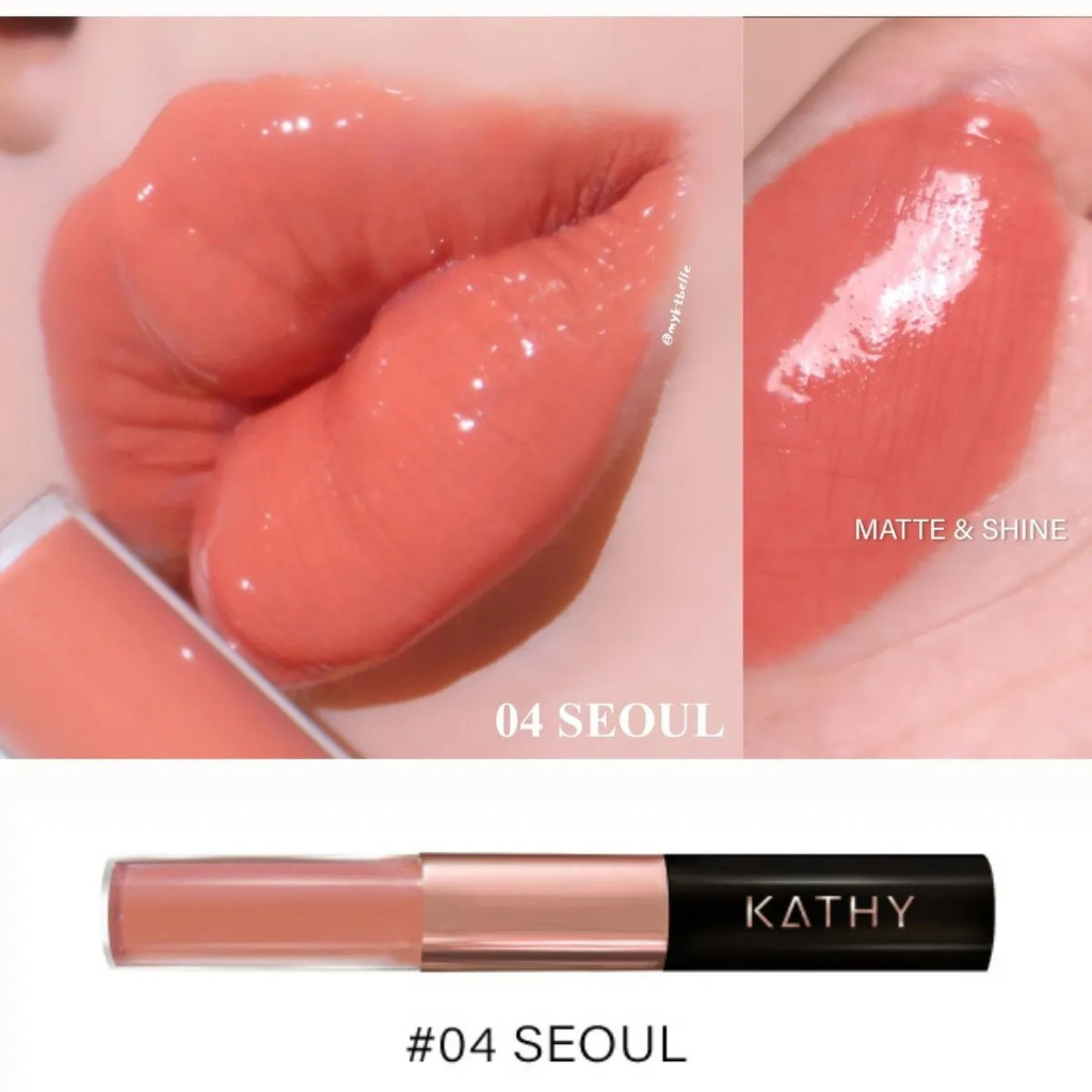 [แท่งสุดท้าย] สีหายาก 04 โซล KATHY AMREZ LIP DUO MATTE & SHINE 💄ลิปดูโอกระแต แมทแอนด์ชายน์ ลิปกระแต 