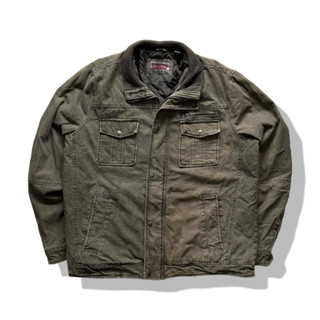 Levis Olive Brown Trucker Jacket รอบอก 48”