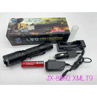 ไฟฉาย Ultrafire JX-8892 LED XML T9 Power 58000W ไฟฉายแรงสูง ส่องระยะไกล ซูมแสงได้ ไฟฉาย led ไฟฉายแบบชาร์จได้ ไฟฉุกเฉิน