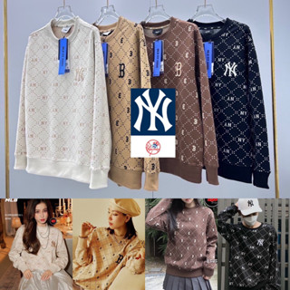 เสื้อยืดแขนยาว MLB ESSENTIAL NEW YORK YANKEES BLACK LONG SLEEVES T-SHIRT UNISEX 🤎🖤🤍 พร้อมส่งจากไทย 🇹🇭