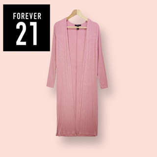 เสื้อคลุม Forever21 ผ้ายืดผ้าร่องอย่างดี ไซด์ -  S   อก 40-42 ยาว 50 นิ้ว  เสื้อคลุมยาวทรงสวยน่ารัก ผ้าสวย แหวกชาย