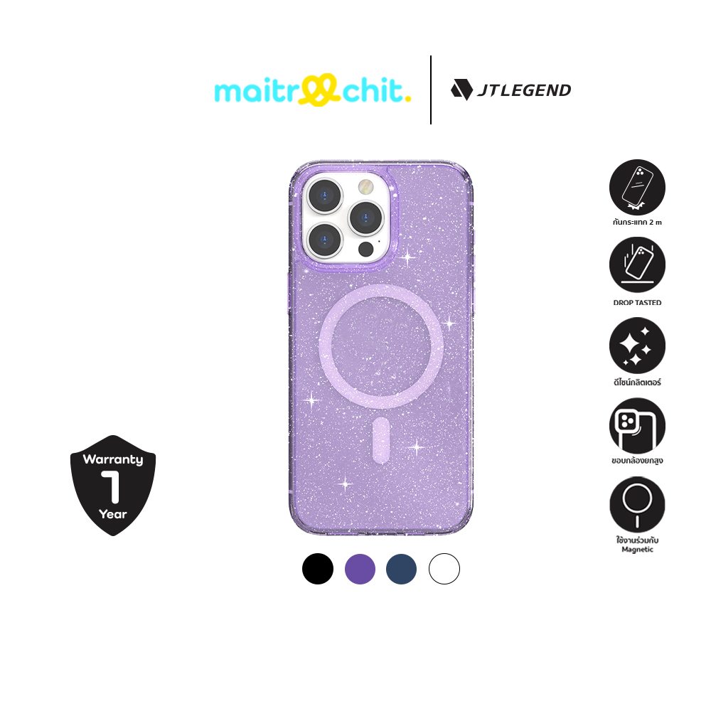 JTLEGEND รุ่น Glitter Mag Hybrid Cushion เคสสำหรับ iPhone 15 / 15 Plus / 15 Pro / 15 Pro Max